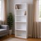 Homeroots 71" White Wood Adjustable Five Tier Bookcase 355727 - alternate 3