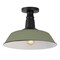 Jonathan Y Camila 14" 1-Light Classic Industrial Indoor/Outdoor Iron LED Semi Flush Mount, Matte Olive Green JYL7617I - alternate 1