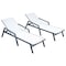 Leisuremod Marlin Patio Chaise Lounge Chair with Armrests in Black Aluminum Frame, White, 2PK MLABL-77W2 - alternate 1