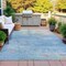Homeroots 5' X 8' Aqua And Beige Abstract Washable Indoor Outdoor Area Rug 631444 - alternate 5