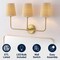 Jonathan Y Lila 26.5" 3-Light Traditional Coastal Scalloped Fabric Shade/Metal LED Vanity Light, Brass Gold/Brow JYL1609A - alternate 7