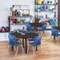 Regency Round Kee Mobile Adjustable Classroom Table W/ 4 Andy Chairs, 42 in W, 42 in L, Neo Walnut TB42RNDNWAPCBK45NV - alternate 3