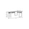 Homeroots 78" Gray and Silver L Shape Computer Desk With Two Drawers 333446 - alternate 3