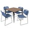 Regency Square Kahlo Breakroom Table W/ 4 Zeng Stack Chairs, 42 in W, 42 in L, Noble Oak TPL4242NOBK44BE - alternate 1