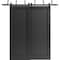 Sartodoors Sliding Closet Barn Bypass Doors 72 x 80in, Quadro 4111 Matte Black, Sturdy 6.6ft Rails QUADRO4111BBB-BLK-72 - alternate 7