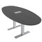 Skutchi Designs 6ft Conference Table With Power Unit | 6 Person Modular Boval Meeting Table | Harmony Series HAR-BOVL-48X72-T.BK-WA7949-EBLK - alternate 6