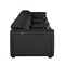 Homeroots 170" Black Top Grain Leather Reclining Metal USB Sofa 720420 - alternate 6