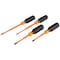 Klein Tools Screwdriver Set, Slim-Tip Insulated Phillips, Cabinet, Square, 4-Piece 33734INS - alternate 1