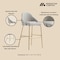Manhattan Comfort Gracie Barstool in Stone and Gold - Set of 3 3-BS022-GST - alternate 5