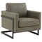 Leisuremod Lincoln Leather Accent Armchair with Black Frame, Grey LAB31GR-L - alternate 1