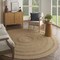 Homeroots 8' Natural And Brown Round Handmade Indoor Outdoor Area Rug 550720 - alternate 5