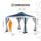 Sunjoy 10 ft x 10 ft Patio Gazebo, Modern Steel Frame Soft Top Gazebo with Netting - Navy Blue & White A101003602 - alternate 6