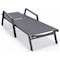 Leisuremod Marlin Patio Chaise Lounge Chair with Armrests in Black Aluminum Frame, Black MLABL-77BL - alternate 7