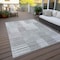 Homeroots 3' X 5' Silver Gray And Ivory Striped Washable Indoor Outdoor Area Rug 581671 - alternate 6