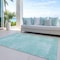 Homeroots 5' X 8' Turquoise And Teal Blue Abstract Washable Indoor Outdoor Area Rug 588799 - alternate 4