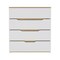 Homeroots 32" White and Natural Four Drawer Dresser 543994 - alternate 1