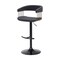Homeroots Black Faux Leather And Metal Swivel Adjustable Height Bar Chair 534477 - alternate 7