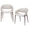 Homeroots Set of Two Beige and Brown Upholstered Faux Leather Open Back Dining Arm Chairs 555880 - alternate 7