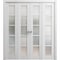 Sartodoors Sliding Closet Double Bi-fold Doors Grey Solid Core Modern Interior QUADRO4002DBF-OAK-96 x 80 (4* 24x80) - alternate 1