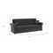 Homeroots 89" Black Polyester Convertible Futon Sleeper Sofa And Toss Pillows With Storage 607109 - alternate 8