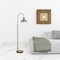 Homeroots 61" Brass Adjustable Arc Floor Lamp With Antiqued Brass Mirrored Glass Novelty Shade 526292 - alternate 5