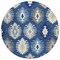 Homeroots 8' Navy Blue Ivory And Gray Round Southwestern Washable Indoor Outdoor Area Rug 615160 - alternate 5