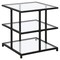 Homeroots 24" Black And Clear Glass And Steel Square End Table With Two Shelves 544185 - alternate 4