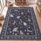 Jonathan Y Catmosphere Festive Feline Floral Border Non-Slip Machine-Washable Charcoal 4 ft. x 6 ft. Area Rug ANM100C-4 - alternate 4