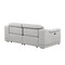 Homeroots 175" Light Gray Italian Leather Reclining Metal USB Sofa 720415 - alternate 7