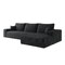 Homeroots 107" Black Corduroy Modular Compression Foam Sofa With Toss Pillows 712960 - alternate 1