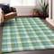 Homeroots 5' X 8' Lime Green Aqua And Beige Plaid Washable Indoor Outdoor Area Rug 601405 - alternate 5