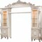 Homeroots 101in Antiqued White, Clear Distressed Solid Wood, Wood Textured Door Entertainment Center 348661 - alternate 2