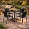 Niche Terrace Plastic Indoor/Outdoor 31.5 in Square Table, Black, 4 Terrace Plastic Stacking Chairs, Black TOB3131BK41BK - alternate 8