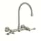 Whitehaus Collection Vintage III Plus Wall Mount Faucet with a  Long Gooseneck Swivel Spout, and Solid Brass Side Spray WHKWLV3-9301-NT-BN - alternate 4