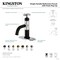 Kingston Brass One-Handle Single-Hole Bathroom Faucet with Deck Plate and Push Pop-Up Drain, Matte Black KSD2820CG - alternate 3