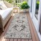 Homeroots 8' Runner Ivory and Dark Brown Oriental Washable Non Skid Indoor Outdoor Runner Rug 563764 - alternate 6