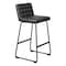 Homeroots Set of Two 30" Black Faux Leather And Steel Bar Height Bar Chairs 555742 - alternate 7