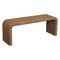 Homeroots 48in Beige and Brown Boucle and Solid Wood Upholstered Bench 723429 - alternate 7