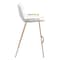 Homeroots Set of Two 26" White And Gold Faux Leather And Steel Low Back Counter Height Bar Chairs 555668 - alternate 7