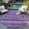 Homeroots 8' Purple Eggplant And Gray Round Southwestern Washable Indoor Outdoor Area Rug 582844 - alternate 6