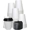 Ecoquality 10oz White Disposable Paper Coffee Cups with Black DomeLids - For Office, and Latte, 25PK EQ10WPCBDL-25 - alternate 1