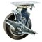 Service Caster 5 Inch Rubber on Aluminum Swivel Caster with Ball Bearing and Brake SCC SCC-30CS520-RAB-TLB - alternate 1