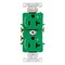 Leviton Duplex Receptacle Outlet, 20A, Green, 125V 5362-S2N - alternate 1