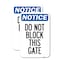 Signmission Do Not Block This Gate, 18'' X 24'' 2 Signs, Heavy Gauge Aluminum, 2PK A-1824-2PACK-24157 - alternate 1
