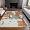 Homeroots 9' X 12' Ivory Pink And Green Abstract Washable Indoor Outdoor Area Rug 599584 - alternate 8