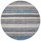 Homeroots 8' Denim Blue Beige And Taupe Round Striped Washable Indoor Outdoor Area Rug 618258 - alternate 5