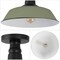 Jonathan Y Camila 14" 1-Light Classic Industrial Indoor/Outdoor Iron LED Semi Flush Mount, Matte Olive Green JYL7617I - alternate 8