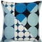 Homeroots 24" Blue and Ivory Geometric Cotton Throw Pillow With Embroidery 549403 - alternate 3