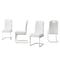 Homeroots Set of Four White and Silver Faux Leather and Metal Dining Side Chairs, 4PK 719657 - alternate 3