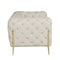 Homeroots 69in Cream and Gold Italian Leather Loveseat 720511 - alternate 4